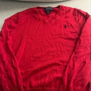 Boys red Polo sweater.
